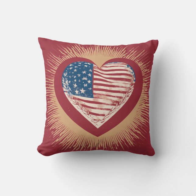 Dreamy American Flag Throw Kissen (Vorderseite)
