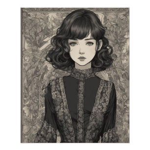 Dreamy Anime Couture - Vintages Schwarzes Kleid Poster