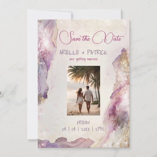Dreamy Aquarella Save the Date Card (Vorderseite)