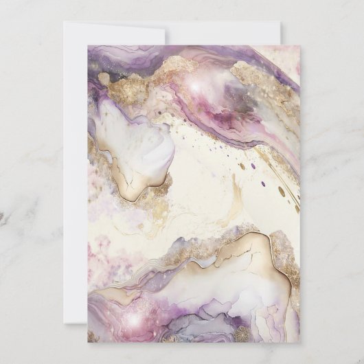 Dreamy Aquarella Wedding Einladung (Rückseite)