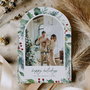 Dreamy Arch Holiday Watercolor Weihnachtskarte Einladung