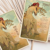 Dreamy Art Nouveau Wedding Menu Card Einladung