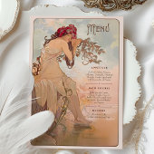 Dreamy Art Nouveau Wedding Menu Card Einladung