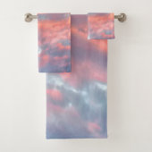 Dreamy Ästhetische Sonnenuntergangswolken Badhandtuch Set (Insitu)
