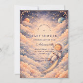Dreamy Astronaut Cloudscape Baby Shower Einladung (Vorderseite)
