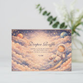 Dreamy Astronaut Cloudscape Diapper Raffle  Begleitkarte (Stehend Vorderseite)