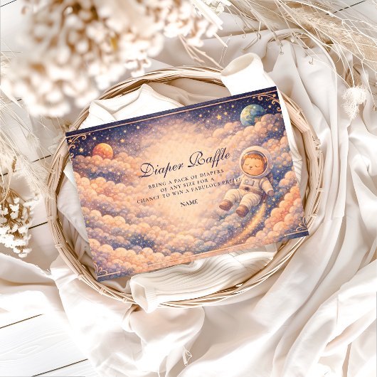 Dreamy Astronaut Cloudscape Diapper Raffle  Begleitkarte