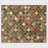 Dreamy Auntumnal & goldfarbene Meerjungwaagen Geschenkpapier (Flach)