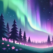 Dreamy Aurora Night: Lila Wald und grünes Licht Laptopschutzhülle