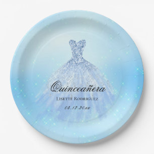 Dreamy Baby Blue Quinceanera Custom Pappteller