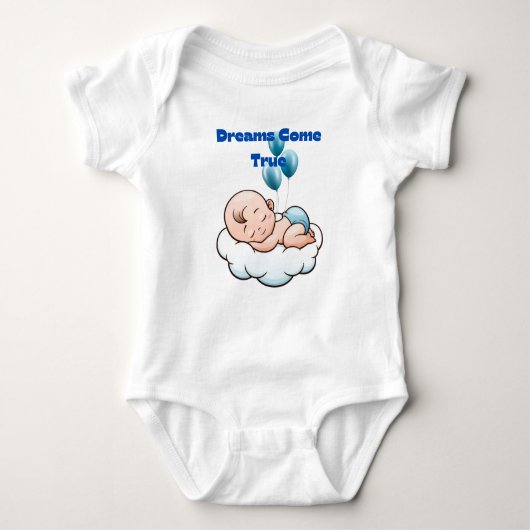 Dreamy Baby Bodysuit - Soft Clouds & Sweet Dreams Baby Strampler (Vorderseite)