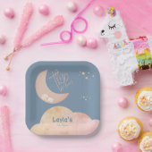 Dreamy Baby Over the Moon Baby Shower Paper Plate Pappteller (Party)
