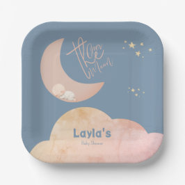 Dreamy Baby Over the Moon Baby Shower Paper Plate Pappteller