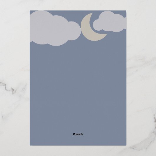 Dreamy Baby Rose Gold Baby Dusche Folieneinladung (Rückseite)