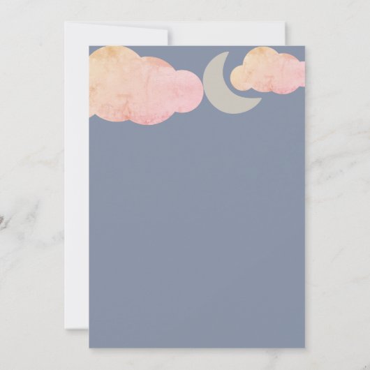 Dreamy Baby über der Mond Babydusche Einladung (Rückseite)