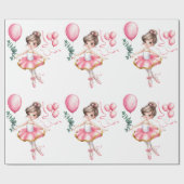 Dreamy Ballerina Flight Birthday Party Geschenkpapier (Flach)