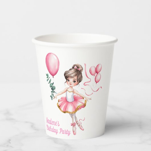 Dreamy Ballerina Flight Birthday Party Pappbecher (Vorderseite)