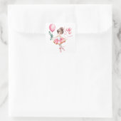 Dreamy Ballerina Flight Birthday Party Quadratischer Aufkleber (Tasche)