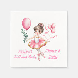 Dreamy Ballerina Flight Birthday Party Serviette