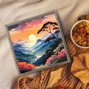 Dreamy Bamboo Forest Sunset Fotodruck