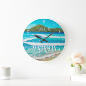 Dreamy Beach Blue Waves Malerei Australien Große Wanduhr (Zuhause)
