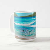 Dreamy Beach Blue Waves Malerei Australien Kaffeetasse (Vorderseite Links)