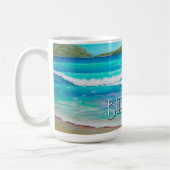 Dreamy Beach Blue Waves Malerei Australien Kaffeetasse (Links)