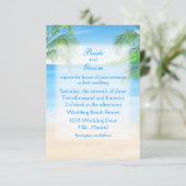 Dreamy Beach Hochzeit Einladung (Stehend Vorderseite)
