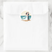 Dreamy Beach Wedding Couples Sticker (Tasche)
