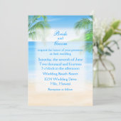 Dreamy Beach Wedding Einladung (Stehend Vorderseite)