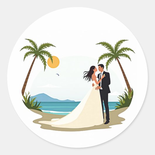 Dreamy Beach Wedding Sticker (Vorderseite)