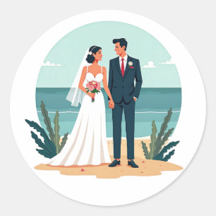 Dreamy Beach Wedding Sticker