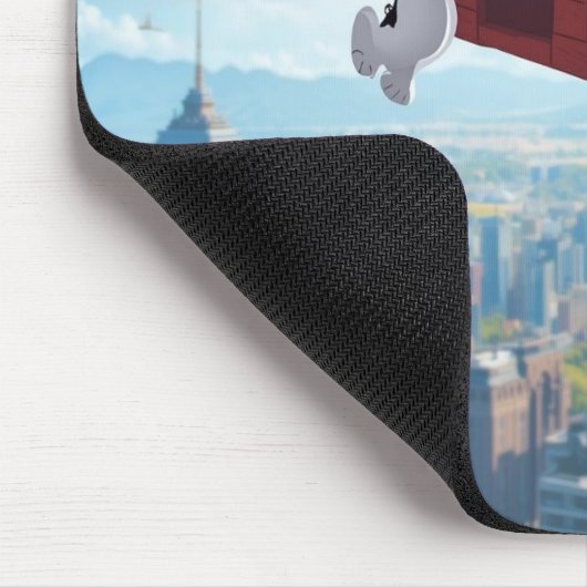 Dreamy Beagle Floating City Comic Illustration Mousepad (Ecke)