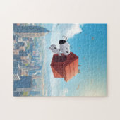 Dreamy Beagle Floating City Comic Illustration Puzzle (Horizontal)
