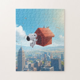 Dreamy Beagle Floating City Comic Illustration Puzzle