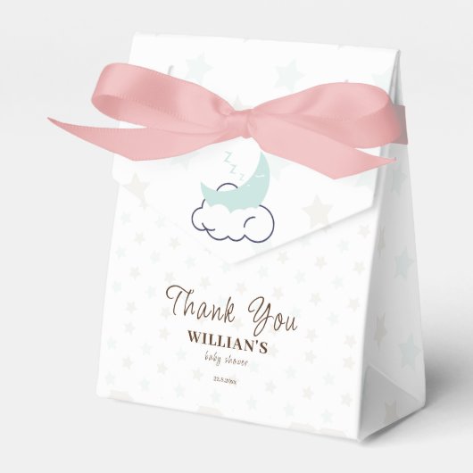 Dreamy Bear on Cloud Baby Shower Vielen Dank Geschenkschachtel (Vorderseite)