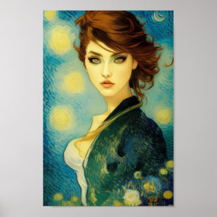 Dreamy Beautiful Women's Portrait Kunst - Exotisch Poster