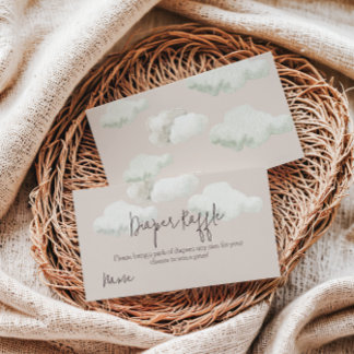 Dreamy Beige Heaven Sent Gender Reveal Diaper Begleitkarte