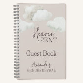 Dreamy Beige Heaven Sent Gender Reveal Gästebuch Notizblock (Vorderseite)