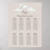 Dreamy Beige Heaven Sent Gender Reveal Seating Poster (Vorne)