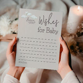 Dreamy Beige Heaven Sent Gender Reveal Wünsche Kar