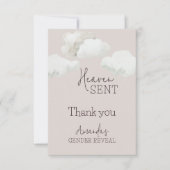 Dreamy Beige neutrale Himmelsmeldung über Geschlec Dankeskarte (Vorderseite)