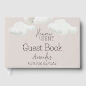 Dreamy Beige neutrale Himmelsmeldung über Geschlec Gästebuch (Vorderseite)