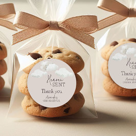 Dreamy Beige neutrale Himmelsmeldung über Geschlec Runder Aufkleber