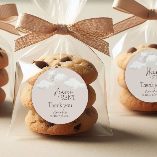 Dreamy Beige neutrale Himmelsmeldung über Geschlec Runder Aufkleber