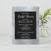 Dreamy Black Glitzy Silver Sparkle Einladung (Stehend Vorderseite)