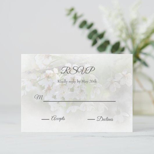 Dreamy Blossoms RSVP Card (Stehend Vorderseite)