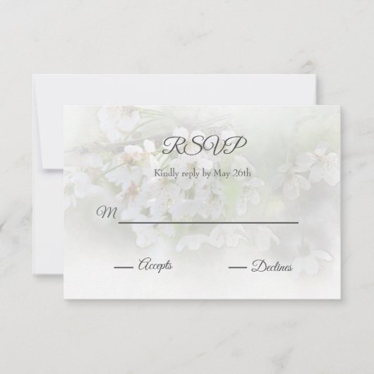 Dreamy Blossoms RSVP Card Karte (Vorderseite)