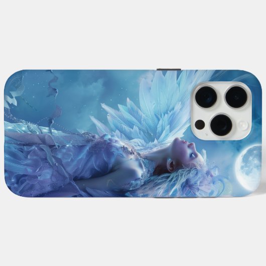 Dreamy Blue Angel and Moon Case-Mate iPhone Hülle (Rückseite (Horizontal))