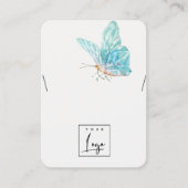 Dreamy Blue Aqua Butterfly Logo Necklace Display Visitenkarte (Vorderseite)